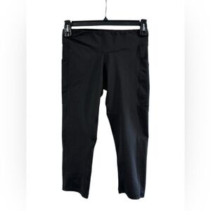 Women’s Black Crop Running Legging High Waisted Champion Size Medium